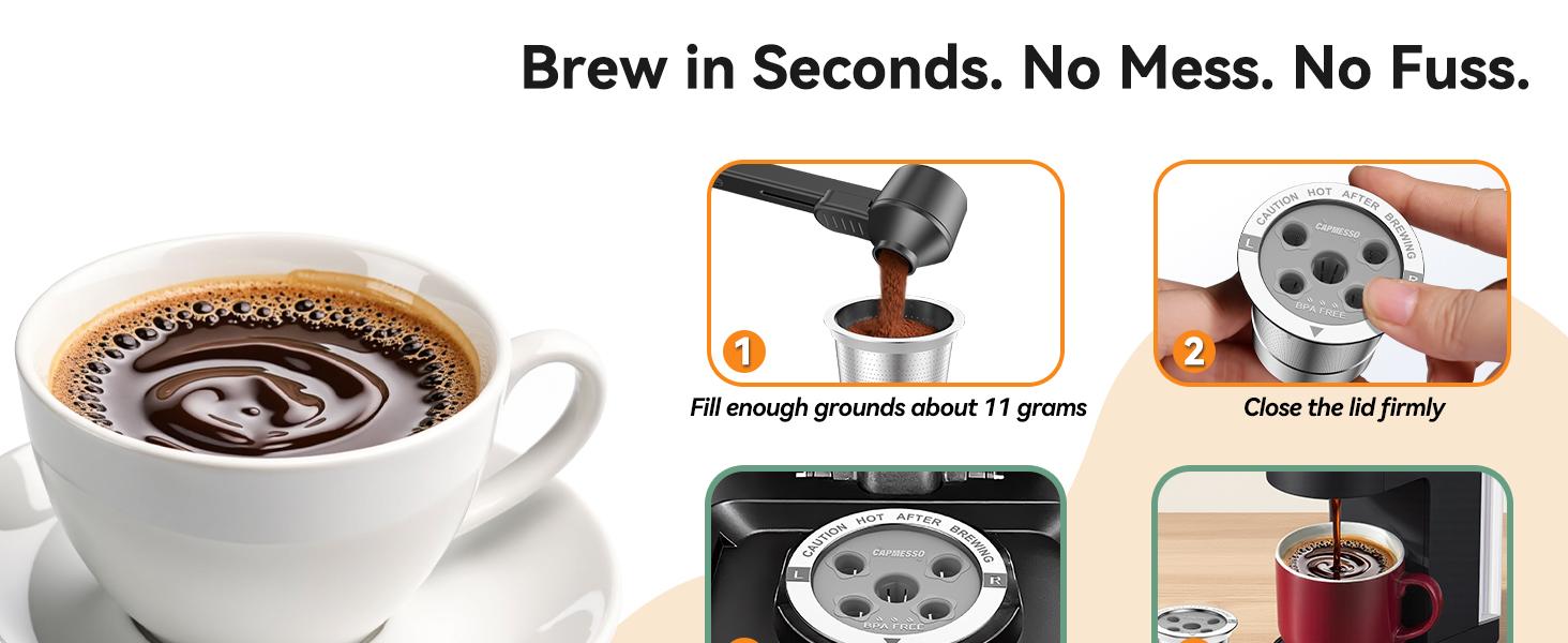 Reusable K Cups for: 2025 Updated My K cup Coffee Refillable Coffee Pods with 5 Holes - for K Supreme/K Slim/K-Duo Gen2/K-Brew Chill with MultiStream Technology (2 Pack)