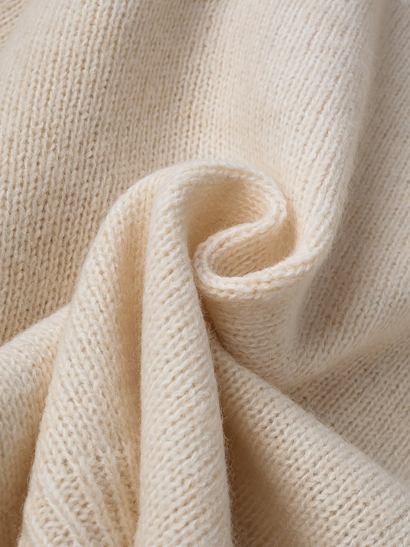 Women's High Neck Knitted Sweater, Pure Color Versatile Pullover, Casual Fashion Top for Daily Wear, Comfortable and Stylish, Knitwear