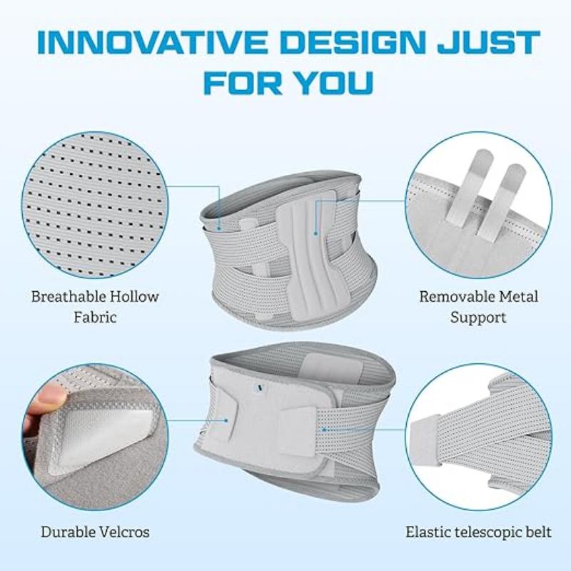 NEENCA Compression Back Brace for Lower Back Pain, Herniated Disc, Lumbar Strain – Breathable Lumbar Support for Work, Lifting, Sciatica, Scoliosis