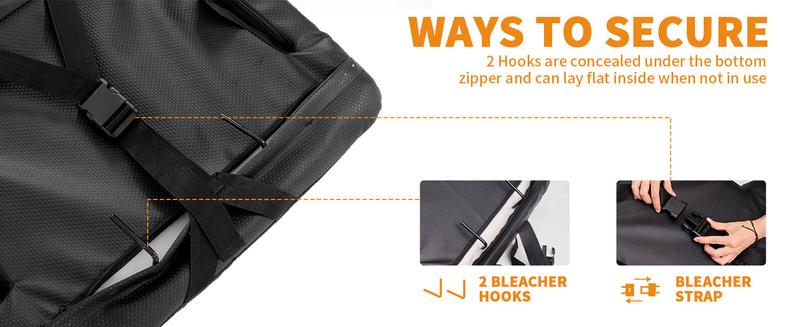 Lilypelle Double Heated Stadium Seat Bleacher Seat with Back & Arm Support, Portable 6 Reclinng Positions Stadium Seating for Bleachers, Bleacher Seats for Sports Events, Outing, Travelling, Hiking