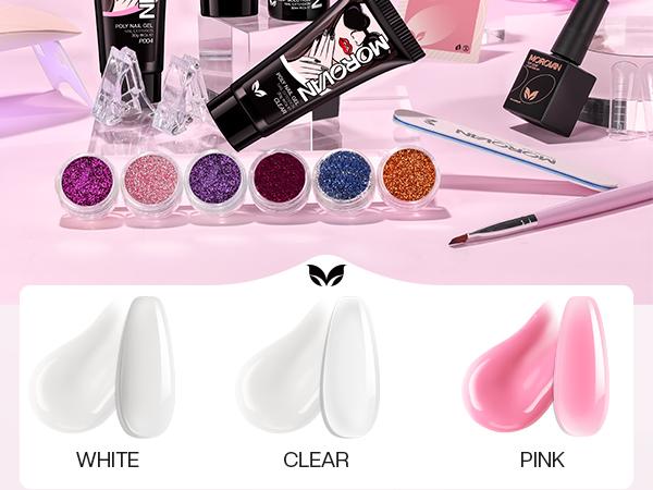 Morovan Poly Gel Nail Kit: 1OZ Large Capacity Poly Nail Gel Kit Best Valentine Gift For Her with UV Light - Clear Pink Poly Extension Gel for Beginners with Everything All In One Poly Gel Kits for Nail Manicure Starter Morovan Poly Gel Nail Kit: 1OZ Large Capacity Poly Nail Gel Kit Best Valentine Gift For Her with UV Light - Clear Pink Poly Extension Gel for Beginners with Everything All In One Poly Gel Kits for Nail Manicure Starter