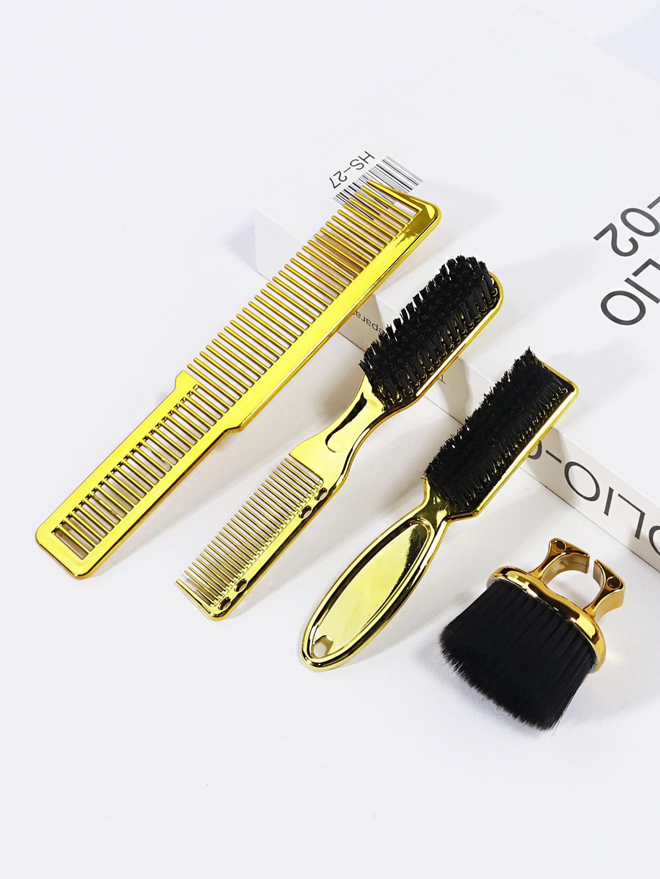 Hair Salon Styling Brush Set, Barber Neck Brush, Nylon Cleaning Brush, Anti-Static Flat Head Clipper Comb, Professional Haircut Tools