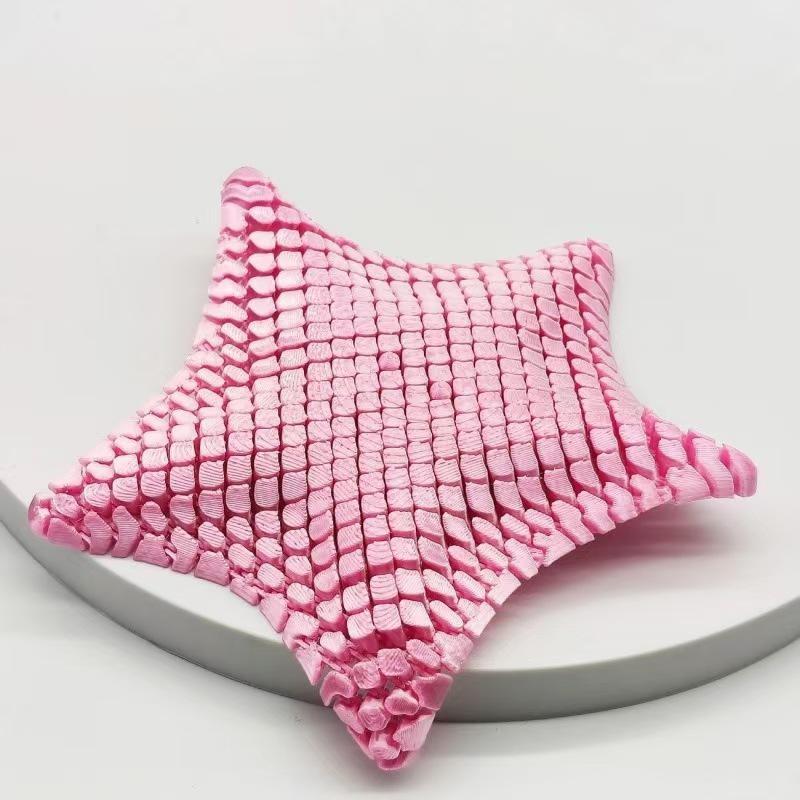 3D Printed Starfish Ocean Animal Figurine, Kids Toy with Jointed Parts, Stress Relief Desk Decor, Unique Elastic Starfish Gift