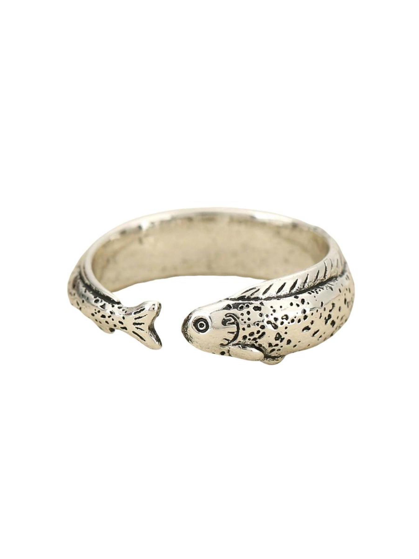Vintage Fish Opening Adjustable Ring, Fashion Ring, Simple Design Unisex Jewelry for Daily Wear, Perfect Gift for Parties and Special Occasions, Vintage Rings Jewelry
