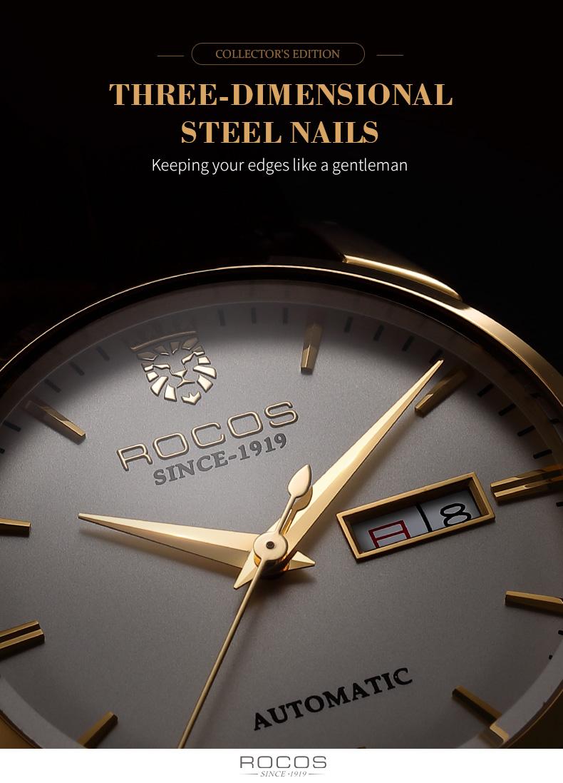 ROCOS Luxury Fully Automatic Mechanical Watch | High-End Stylish Design, Waterproof & Durable, Men's Minimalist Elegance, Showcasing Exceptional Taste