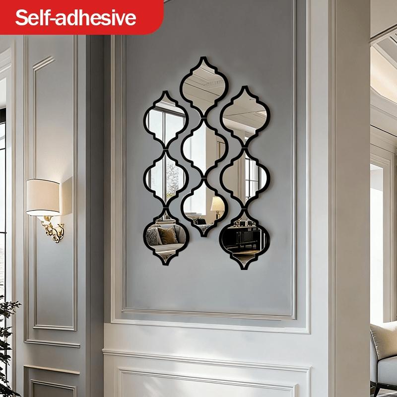 Moroccan Style Art Mirror Set, Classic Design, Wall Mounted Decorative Mirrors for Bathroom Living Room Entryway Home Decoration