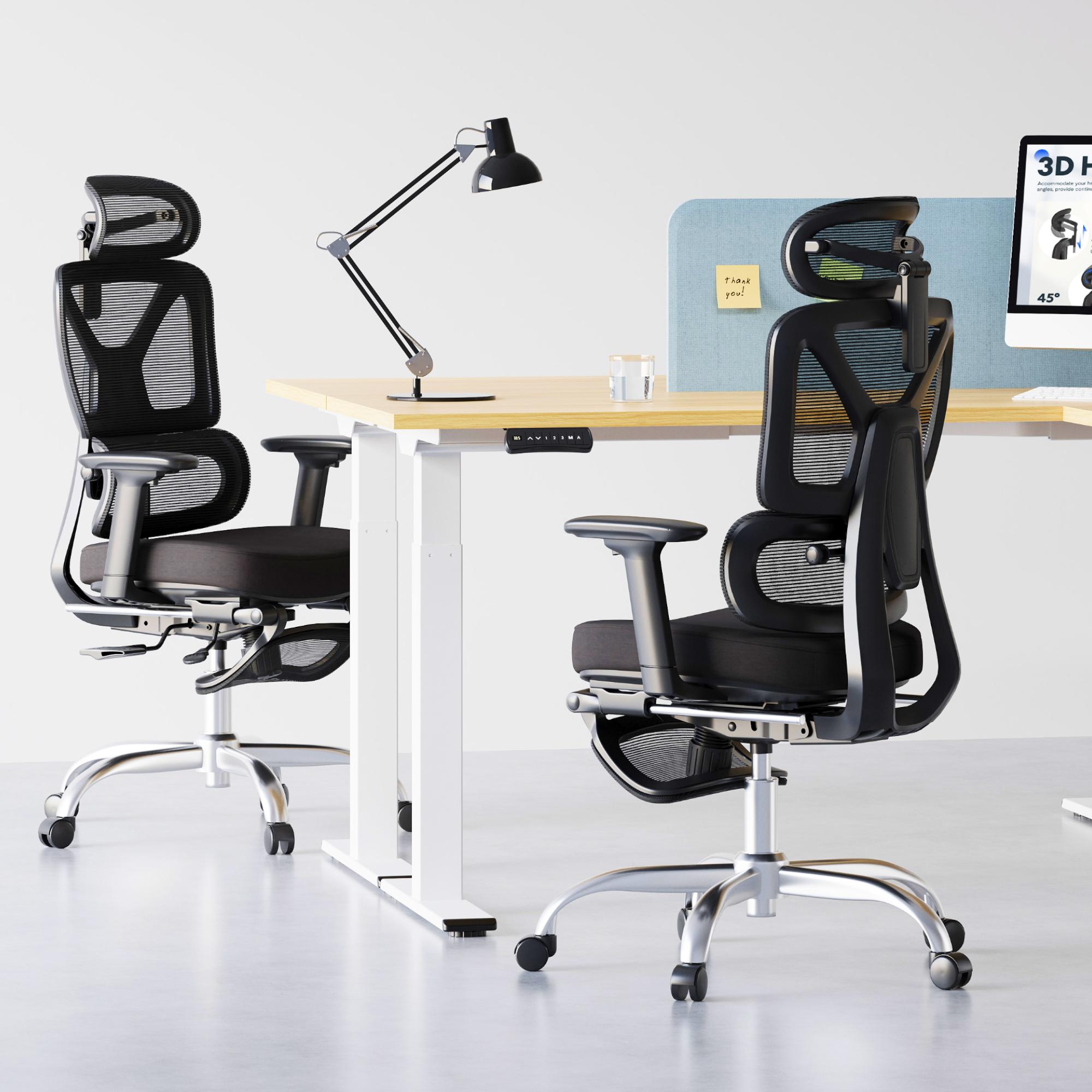 【TikTokShopBlackFriday】FLEXISPOT ErgoX  Foam Premium Ergonomic Office Chair with Footrest, Adjustable 3D Armrests, Dynamic Lumbar Support, Recline & Tilt Function, Mesh or Foam Seat, Adjustable Height & Seat Depth for Home and Office