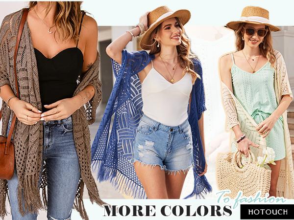 HOTOUCH Women’s Knit Cardigan Open Front Outwear Hollow Out Crochet Tassel Lightweight Casual Loose Fit Beach Cover Up Outdoorfun Summer Outfit Vacation HOTOUCH Women’s Knit Cardigan Open Front Outwear Hollow Out Crochet Tassel Lightweight Casual Loose Fit Beach Cover Up Outdoorfun Summer Outfit Vacation