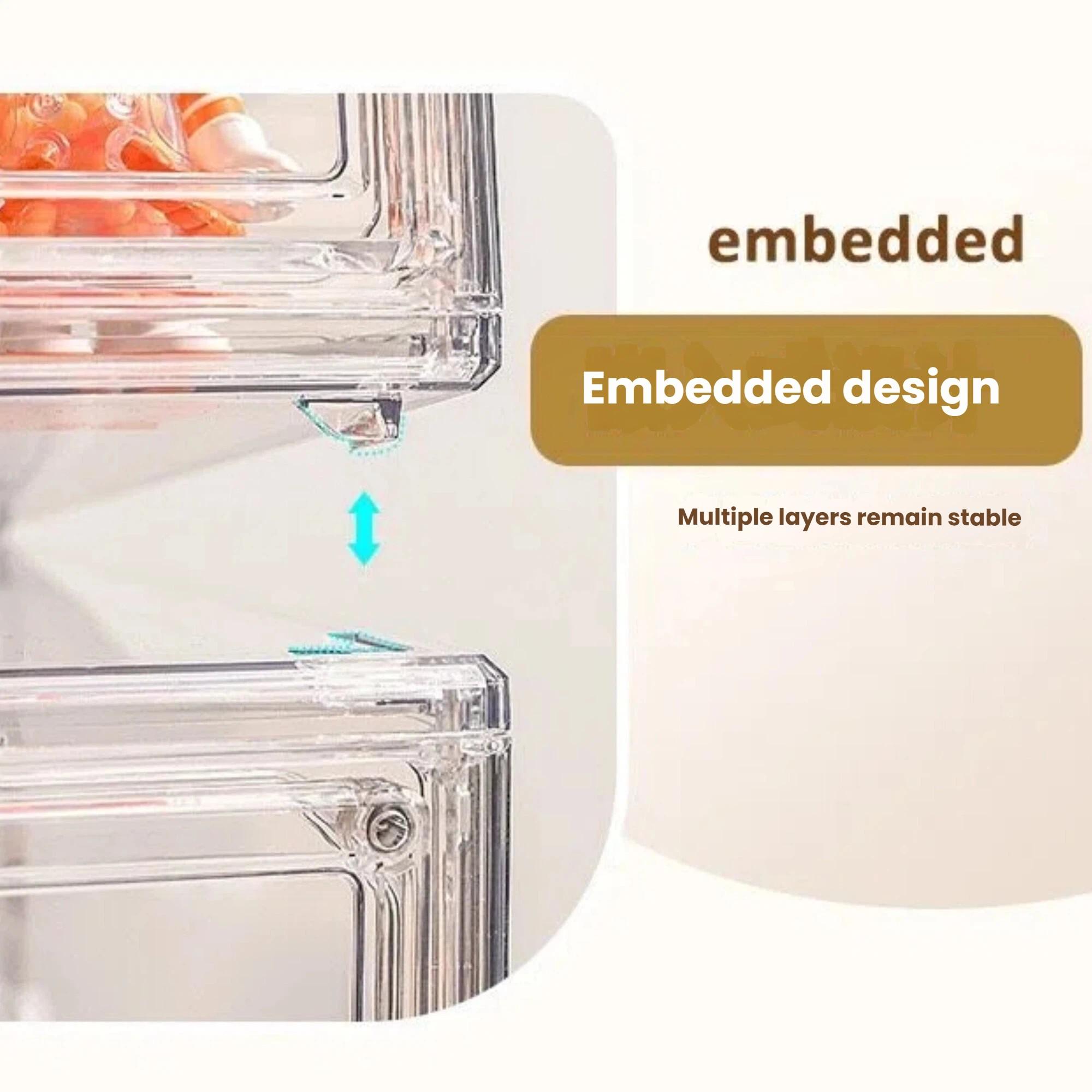 Thick Transparent Acrylic Display Cabinet, Dustproof Stackable Large Capacity Storage Rack, Magnetic Door Handbag Shoe Cosmetic Organizer