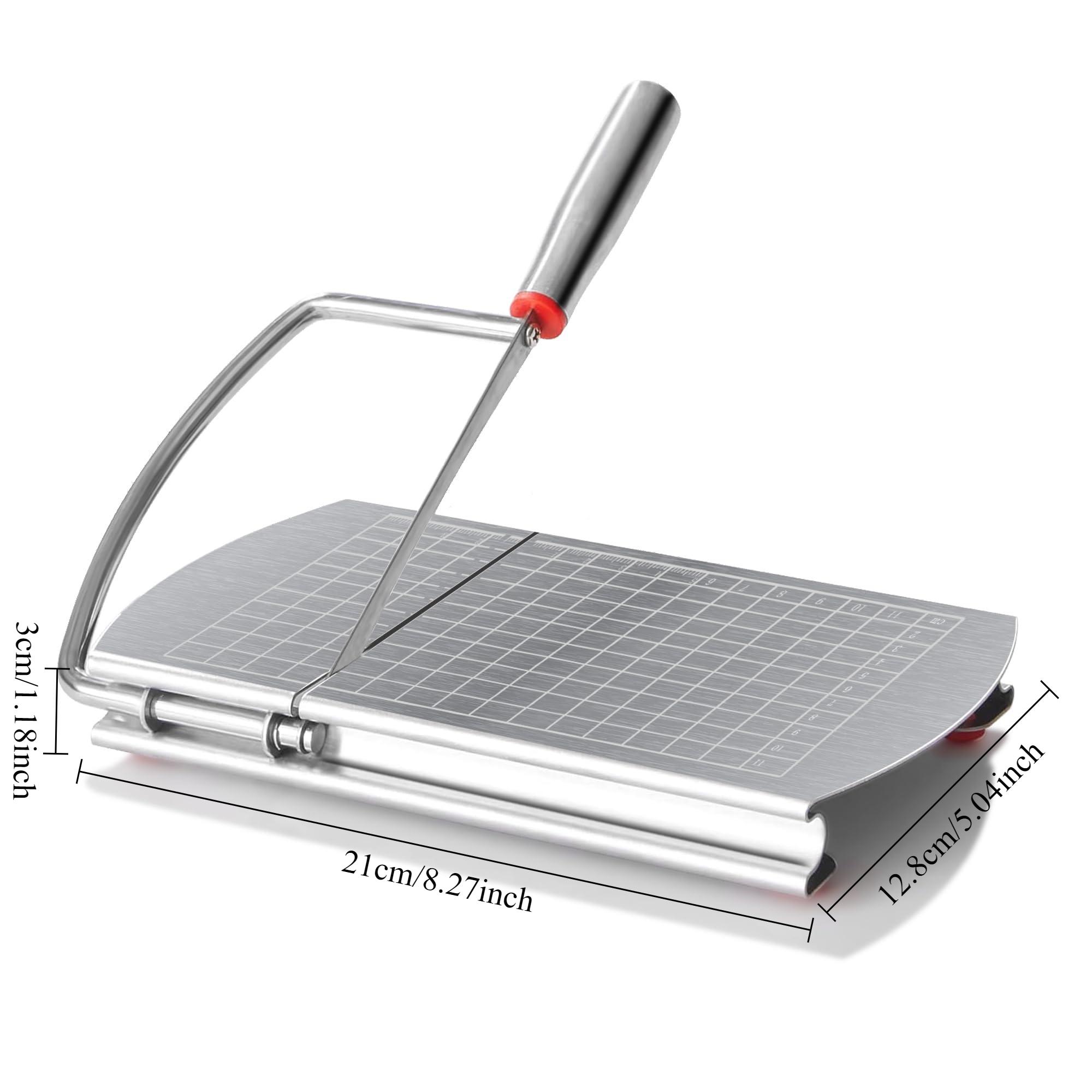 1 Pack Stainless Steel Butter Cutting Board, Handheld Cheese Slicer Board, Vegetable and Sausage Cutter, Multipurpose Kitchen Tool for Cutting Cheese Butter Sausage and Fruits