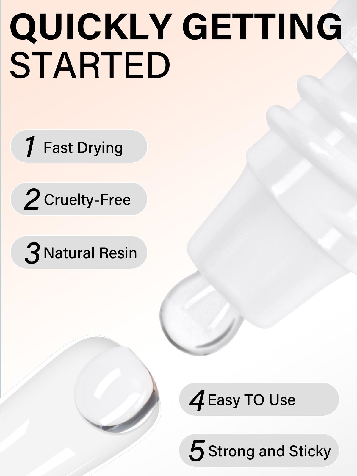 Aillsa StayPut Solid Nail Glue Gel, Mini UV Lamp for Press On Nails, Nail Tips and Acrylic Nails Long-Lasting Strong Adhesion Solid Gel Nail Art DIY Home, UV Light Cured Needed Tiktokshopblackfriday