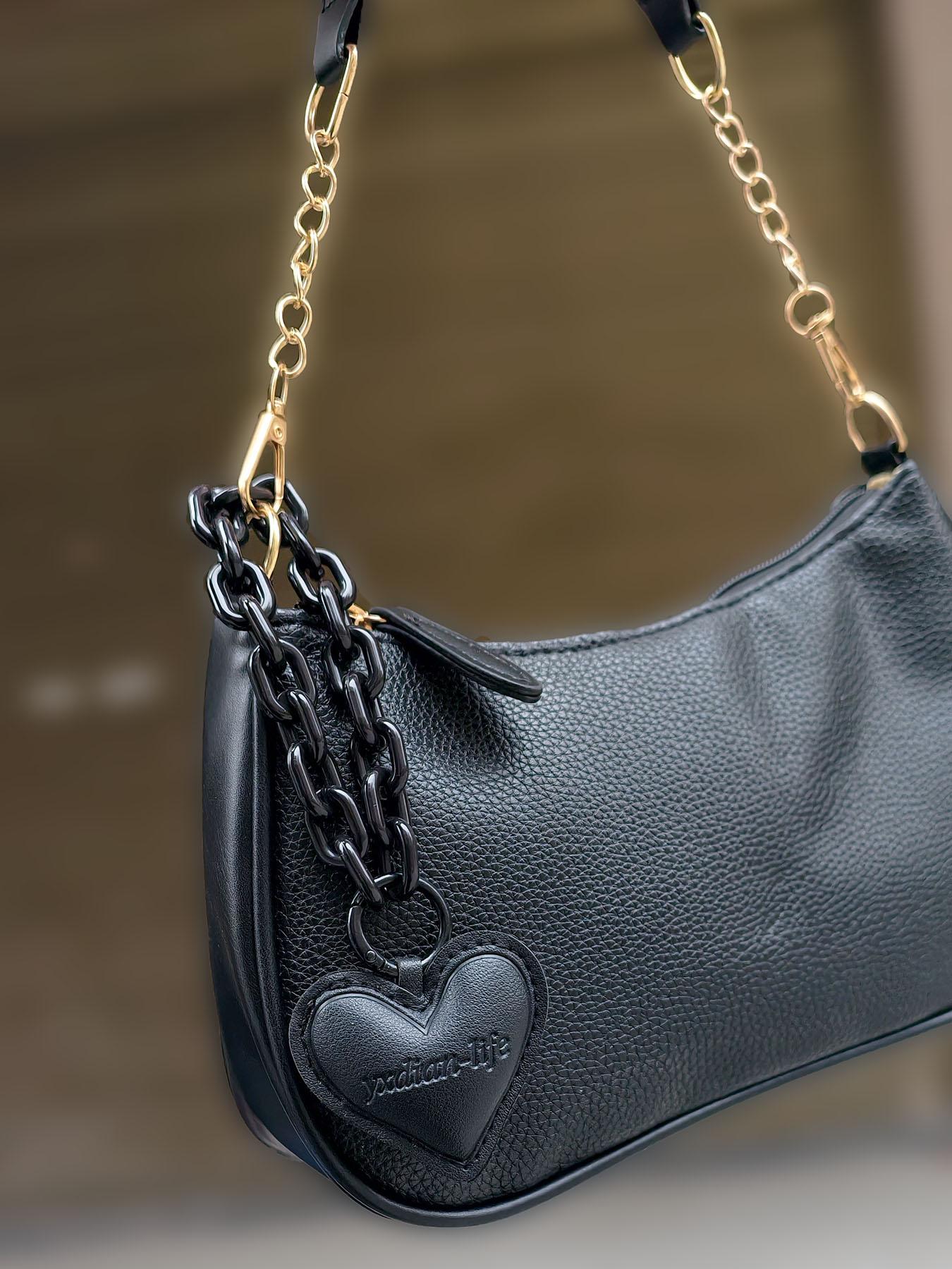 Heart Chain Bag Charm, Simple Style Purse Accessory Keychain, Fashion Small Gift, Elegant Design, Perfect for Bags & Keys, Bag Pendant Keychain, Trendy Cute Keychain