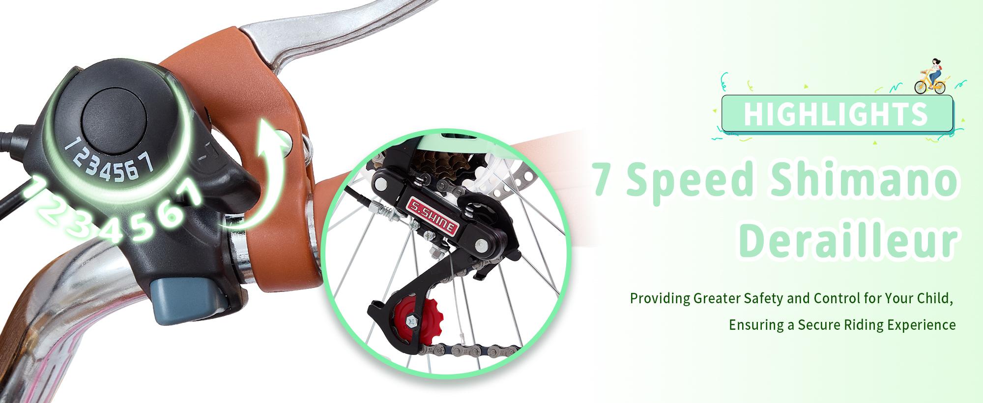 Kids Bike, Retro Cruiser Bike for Girls, 20 24 Inch 7-Speed Kids Bicycles for Ages 6-14 Girls Youth with Rattan Basket, Dual-Disc Brake Carbon Steel Frame Lightweight Bicycle, Multiple Colors Kids Bike, Retro Cruiser Bike for Girls, 20 24 Inch 7-Speed Kids Bicycles for Ages 6-14 Girls Youth with Rattan Basket, Dual-Disc Brake Carbon Steel Frame Lightweight Bicycle, Multiple Colors