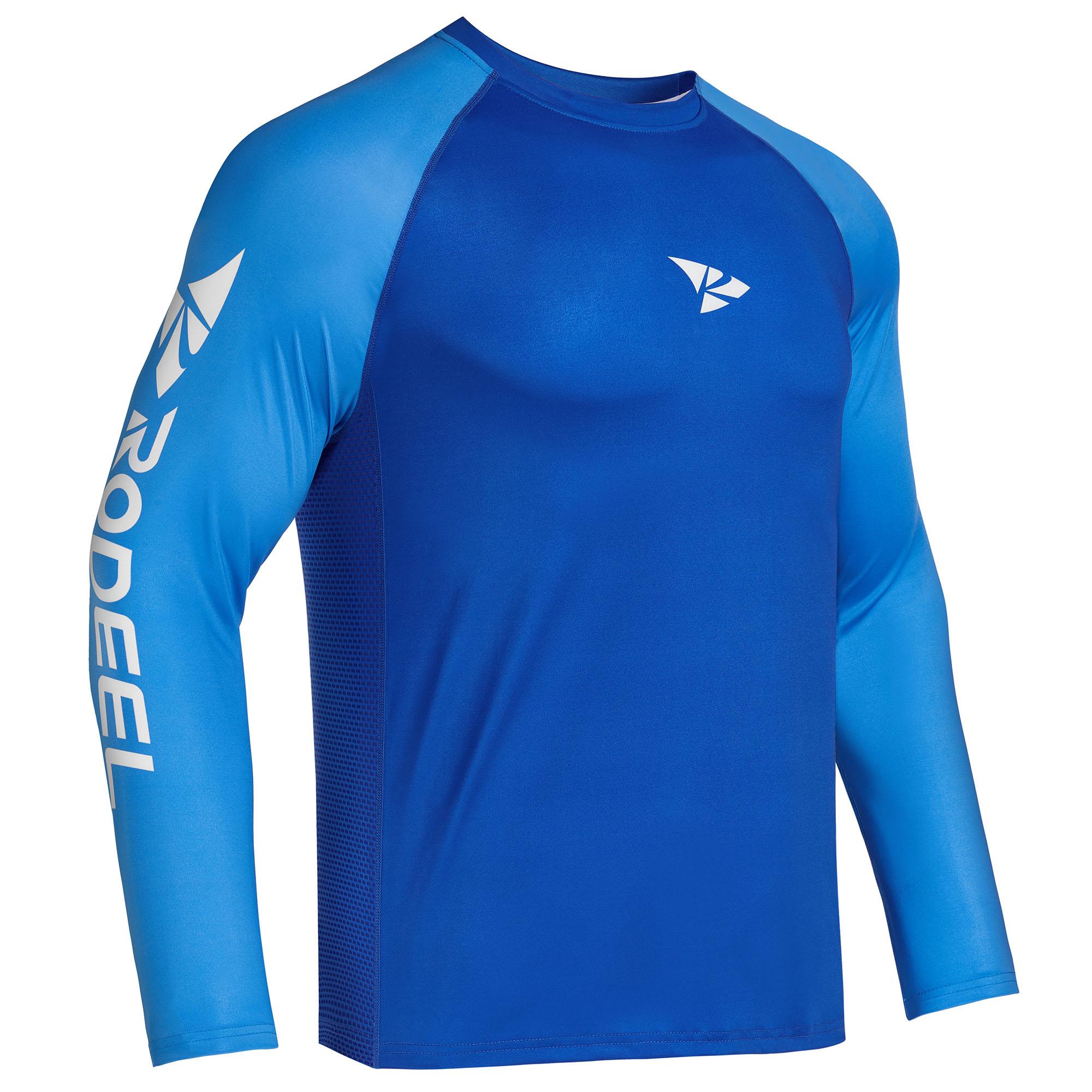 【RODEEL】912 Long Sleeve Shirts w/ Fish Print Men UPF 50+ Sun UV Protection Lightweight Quick Dry Moisture Wicking Breathable Cooling Athletic Activewear for Outdoor Sports Gym Workout Fishing Hiking Running Boating Construction, Holiday Gift