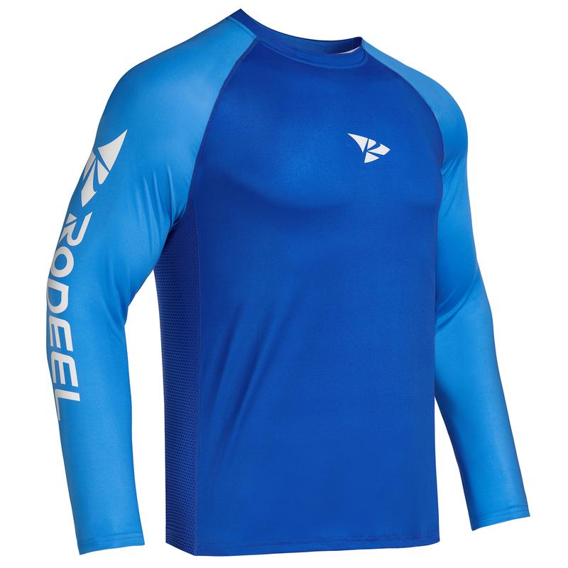 【RODEEL】912 Long Sleeve Shirts w/ Fish Print Men UPF 50+ Sun UV Protection Lightweight Quick Dry Moisture Wicking Breathable Cooling Athletic Activewear for Outdoor Sports Gym Workout Fishing Hiking Running Boating Construction, Holiday Gift