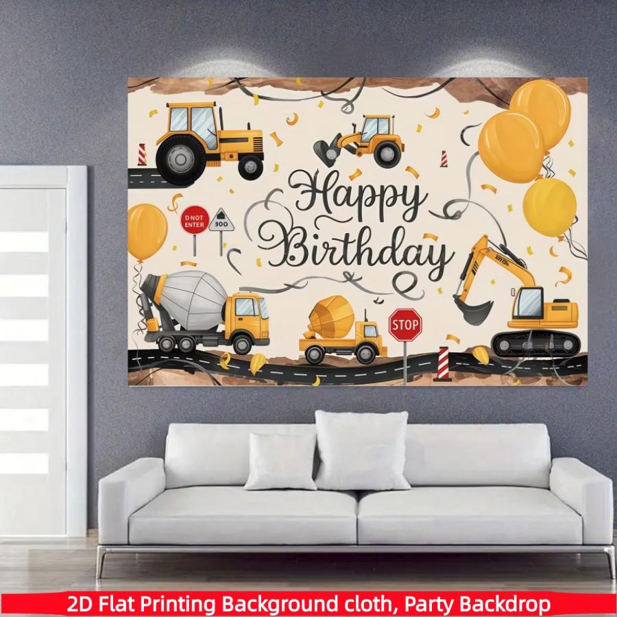 Architectural themed birthday background banner, decorative background photo props, made of polyester material, suitable for living rooms, bedrooms, offices, birthdays, anniversaries, home decoration, outdoor and indoor parties
