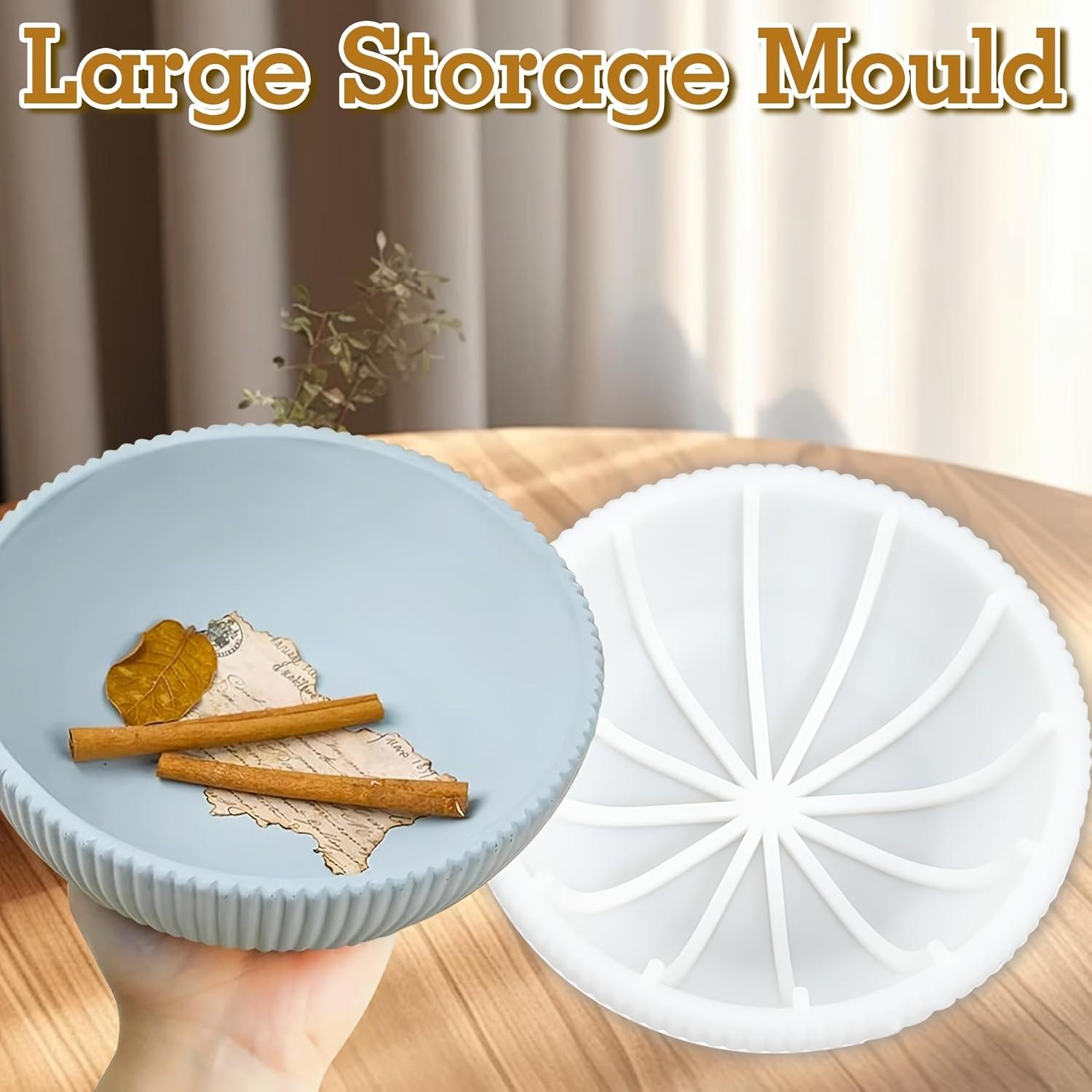 1-Piece Large Bowl Silicone Mould ,BOHO style, 20x7cm Striped Round Bowl, Resin Storage Container, DIY Craft Project