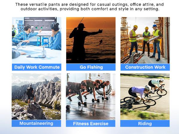 GEMYSE Men's Cargo Pants Joggers Hiking Stretch Sweatpants Outdoor Quick-Dry Lightweight Breathable pant with Multi Pockets Durability