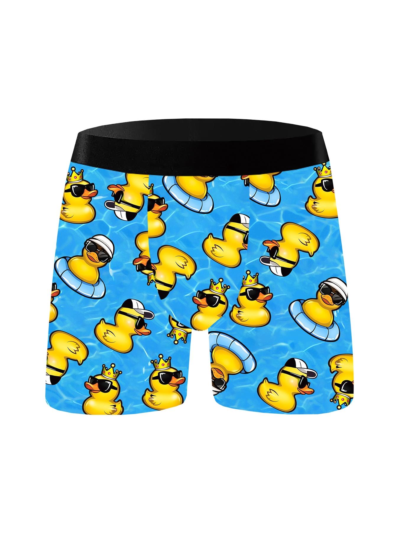 Random Men's Cartoon Print Boxer Briefs Set, Breathable Comfortable Underwear for Daily Wear, Casual Men's Underwear for All Seasons