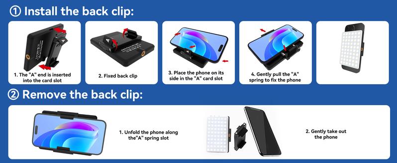 LED Selfie Light, 60 LED 3000mAh Rechargeable Phone Fill Light with 3 Light Modes, 10-Level Brightness, Portable Light with Front & Back Clip for Video Conference, , Phone, iPhone, IPad, Laptop, Makeup, Live Stream, Vlog