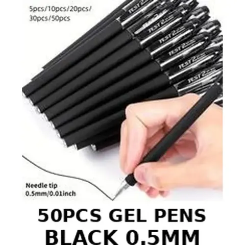 Black Ink Gel Pen, 50pcs/set Gel Pens Set Portable 0.5mm Gel Pen for School Students, College Student Pen, Office Stationery & Supplies, Writing Tools, Smooth Writing Pen