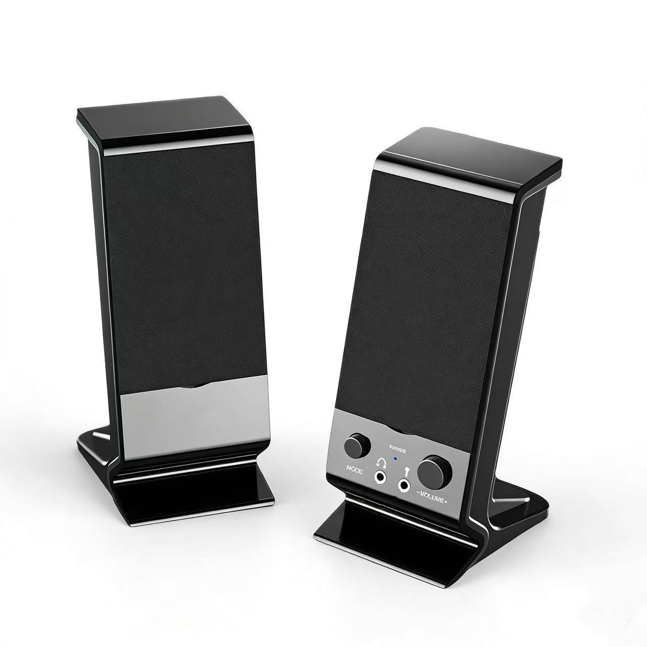 Computer wired Bluetooth desktop speaker, dual speakers, 360 ° surround sound, desktop speaker, high volume, suitable for office, gaming, watching movies, desktop audio, USB powered speaker