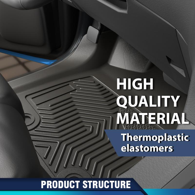 CROSSDESIGN All Weather TPE Car Floor Mats Liner Waterproof  Protection Floor Mats Fit for 2016-2022 Honda Pilot  Floor Mats Black