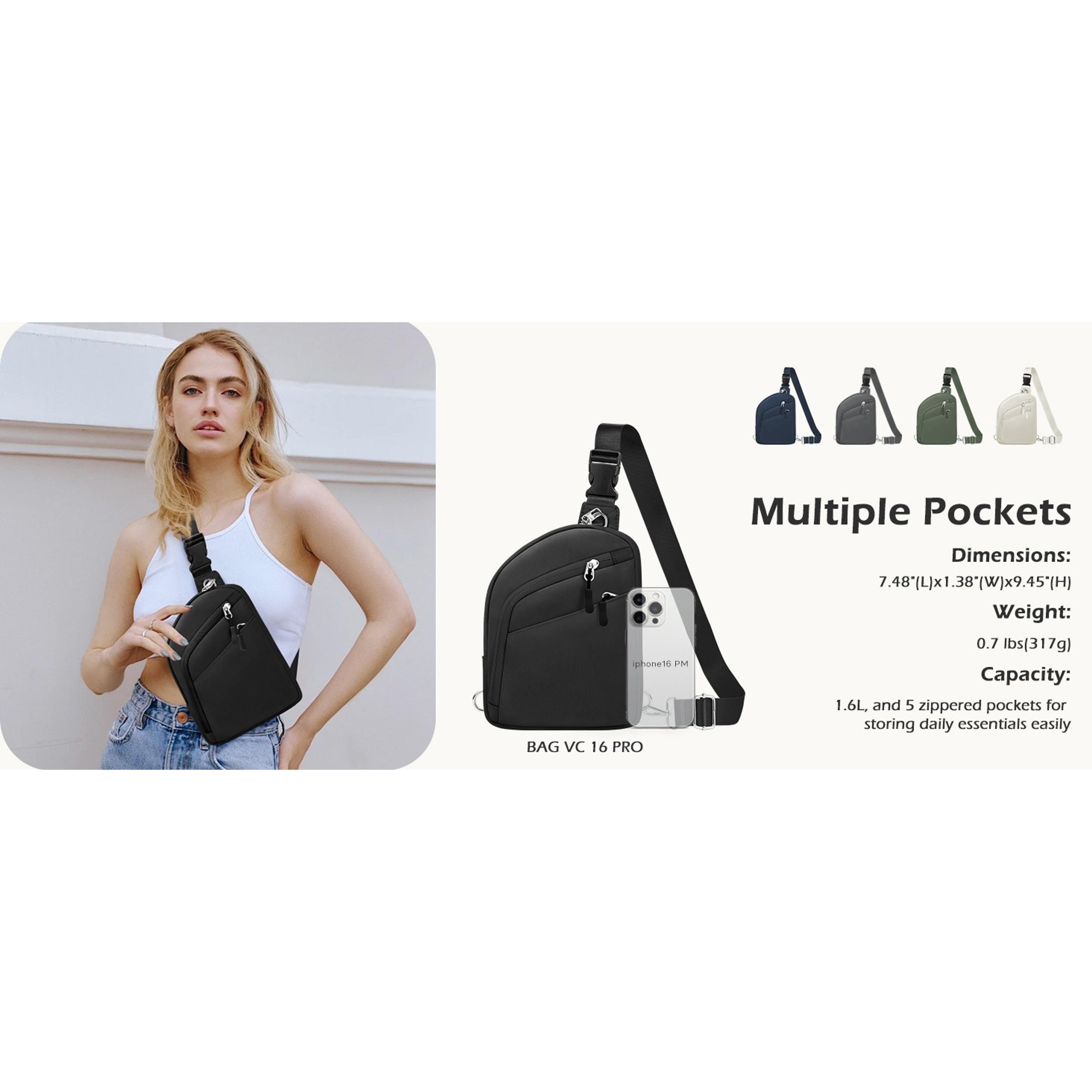 Anti-Theft Crossbody Sling Bag for Women & Men, Small Travel Shoulder Purse Wallet with RFID BlockingGift