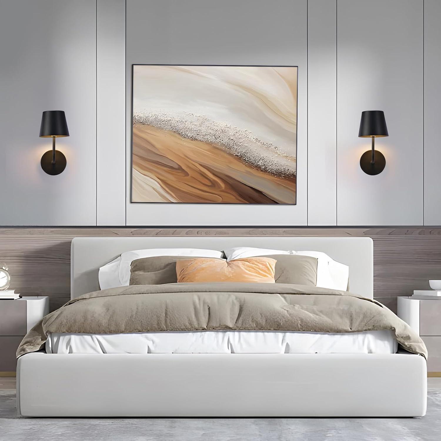 2-Pack LED Wall Lights, Adjustable Dimmable Touch Remote Control, Wire-Free Lamp for Bedroom Bedside Study Hallway Entryway