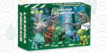 Laradola 5P Dinosaurs Toy Gift with Box & Electric Drill for Kids: Take Apart & Assemble Dinos STEM Kit - Educational Construction Building Playset Christmas Birthday Party Gift for Boy & Girl