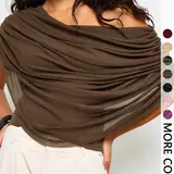 【Black Friday】Women Asymmetric One Shoulder Draped Top, Ruched Side Off Shoulder Cropped Blouse, Soft Flowy Casual Going Out Top for Ladies, Versatile Evening & Daily Wear