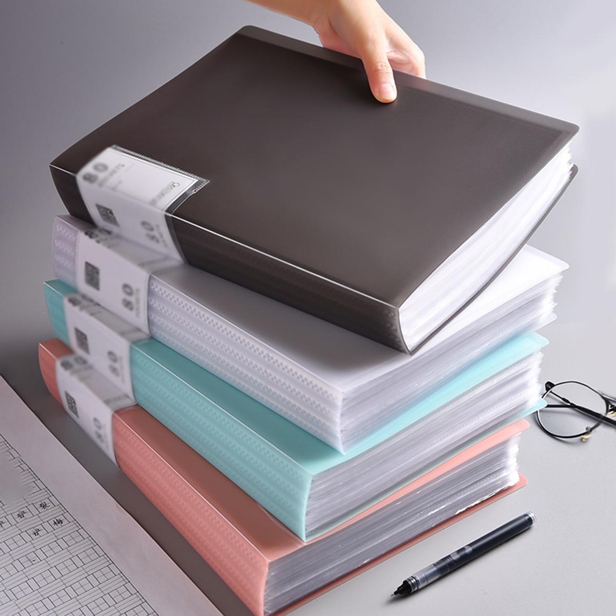 Random Color A4 Size Clear File Folder Pocket, Document Organizer for Students, Art Supplies Storage, School Essentials