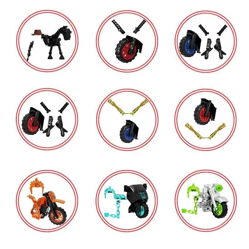 2026 Hot selling toys TP1030 KF1378 Popular Movie Mini Assembled Building Block Action Figures Plastic Kid's Educational Toy With Motorcycle Internet-famous toy