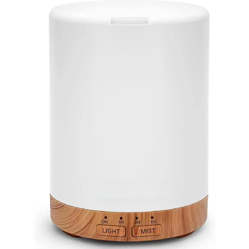 Light Brown 300ml Dual-Function Quiet Below 20db Aromatherapy Diffuser Humidifier - Automatic Shut Off, 7 Luminous LED Nightlight Lights for Bedroom, Color Changing, Stress Relief, Families Safe Water-Based Home Spa Essential Oil Device for Living Room