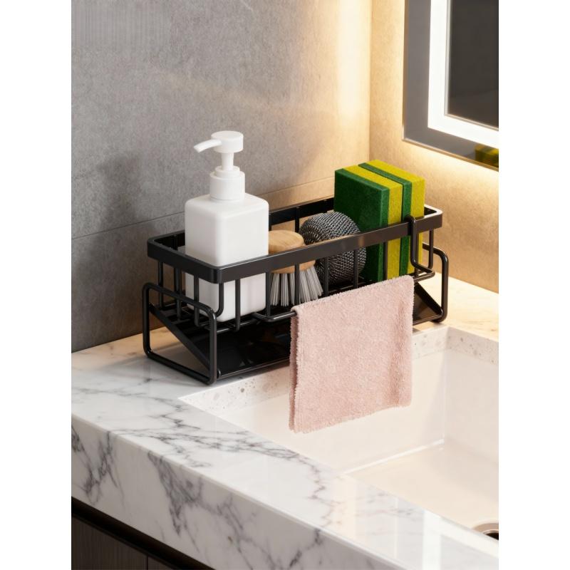 Universal Kitchen & Bathroom Rack - Pull-out Design with Hooks, Space-Saving