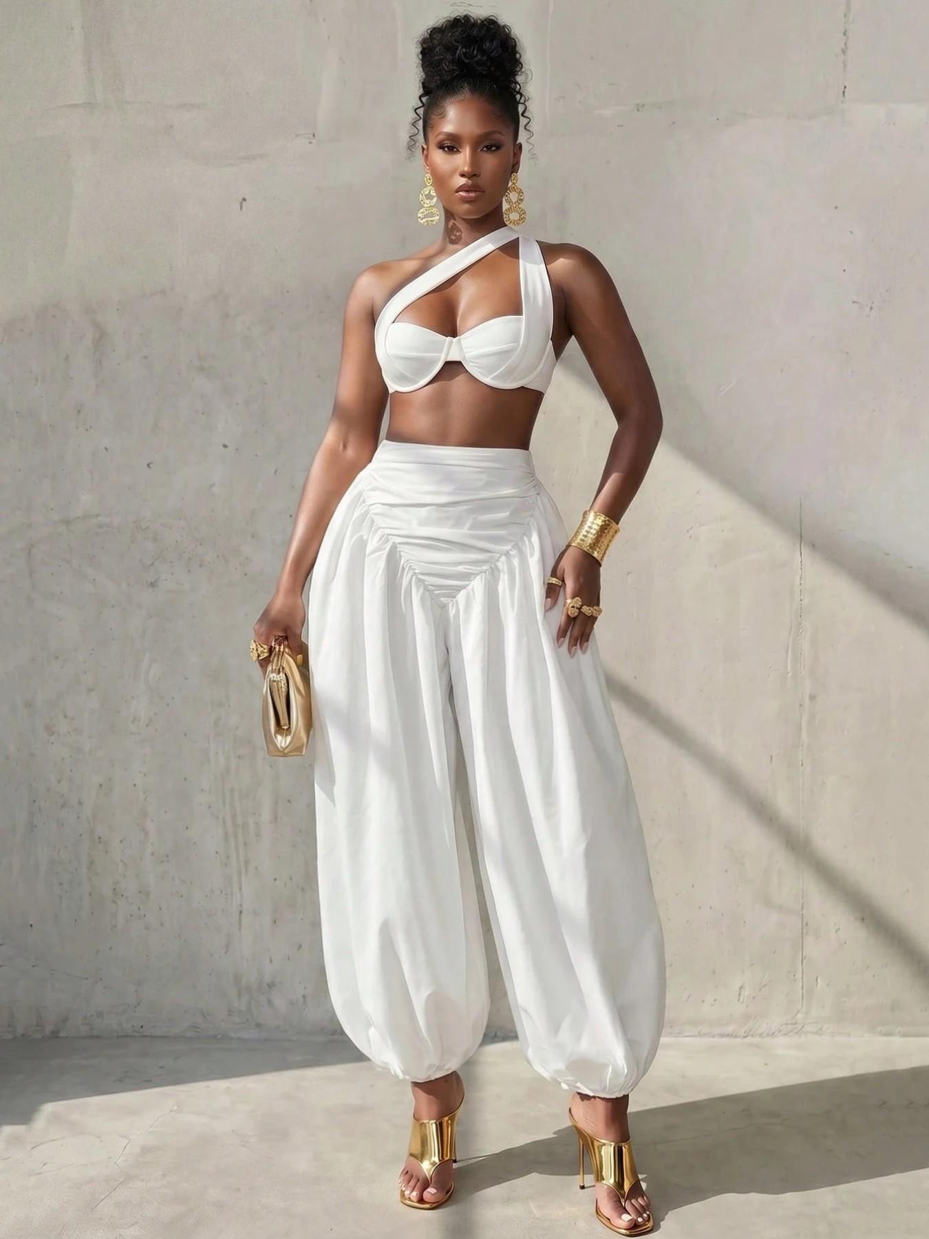 Women's Balloon Pants, High Waist Flowy Baggy Pants, Y2K Streetwear Style, Comfortable & Trendy, Perfect for Casual