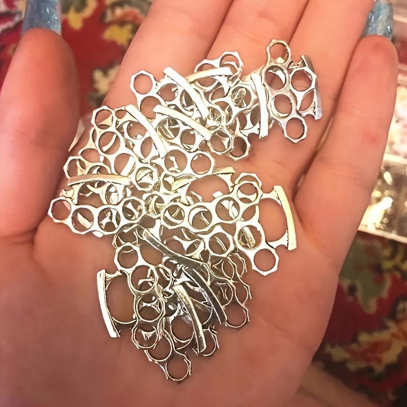 20pcs of Vintage Alloy Talisman, Copper Silvery Hollow Wrist Talisman, DIY Jewelry Making Accessories, No Power Supply