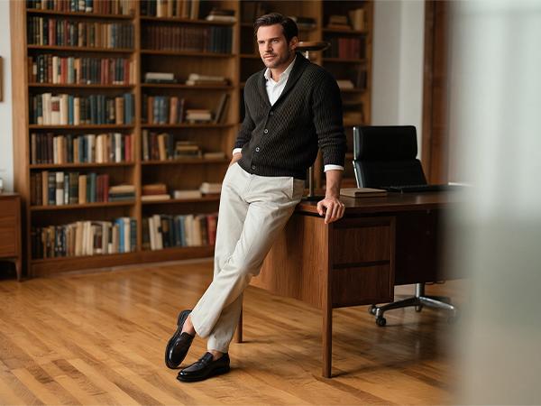 Bruno Marc Men's PU Leather Penny Loafers with Memory Foam Insole - Slip-On Walking Shoes for All Seasons