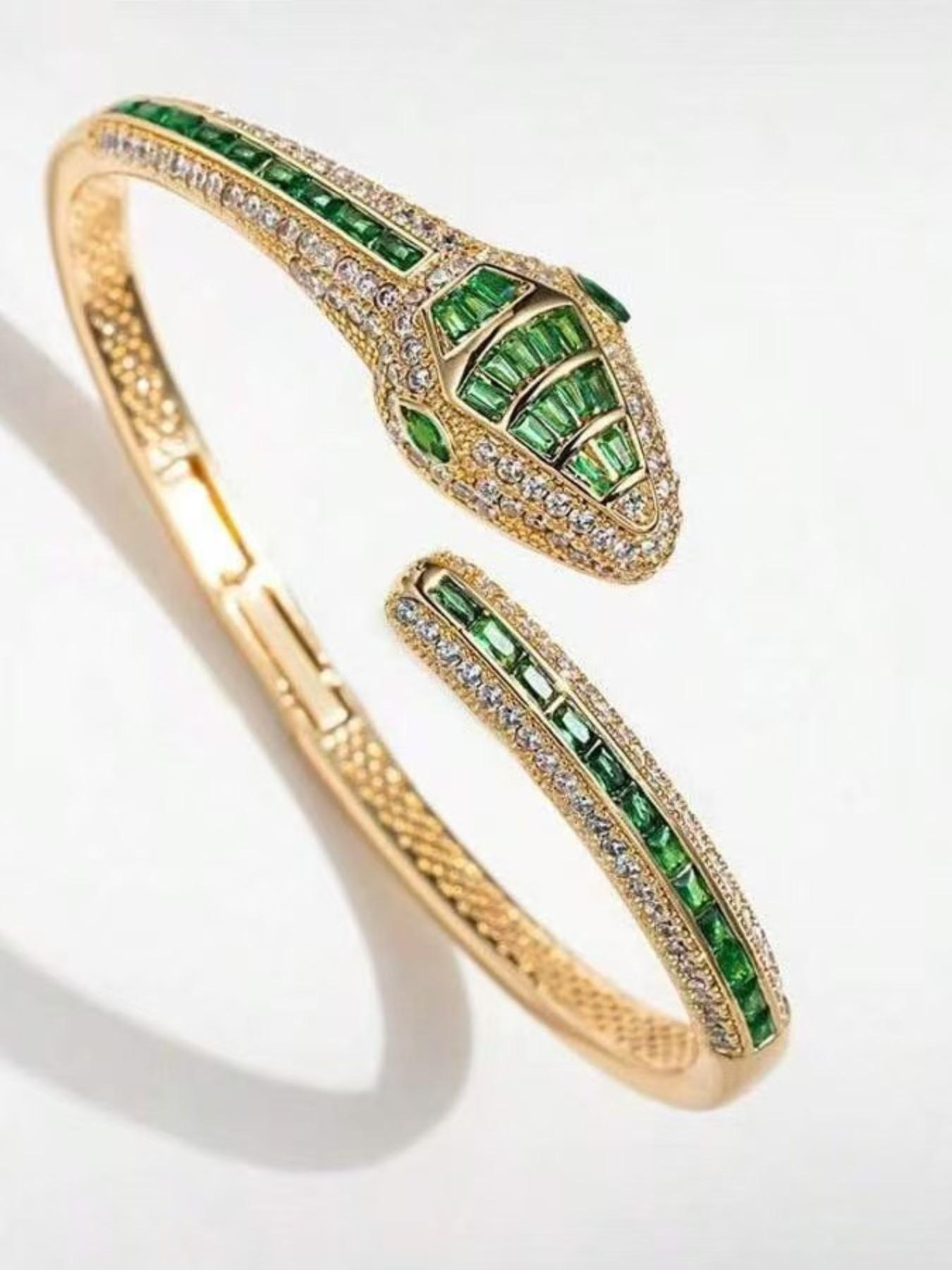 Fashion Snake Wrap Bracelet with Eye and Crystal, Perfect for Parties and Weddings, Elegant Jewelry Gift Idea