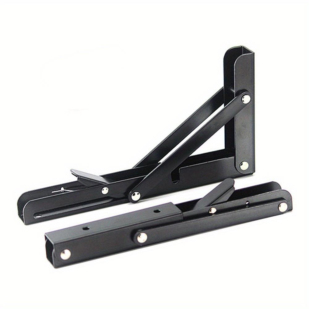 Heavy Duty Adjustable Wall Mount Shelf Brackets Set of 2, Foldable Rust-Proof Space Saving Kitchen Storage Rack, Industrial Grade Expandable Tool Shelf Board for Indoor Outdoor Home Organization