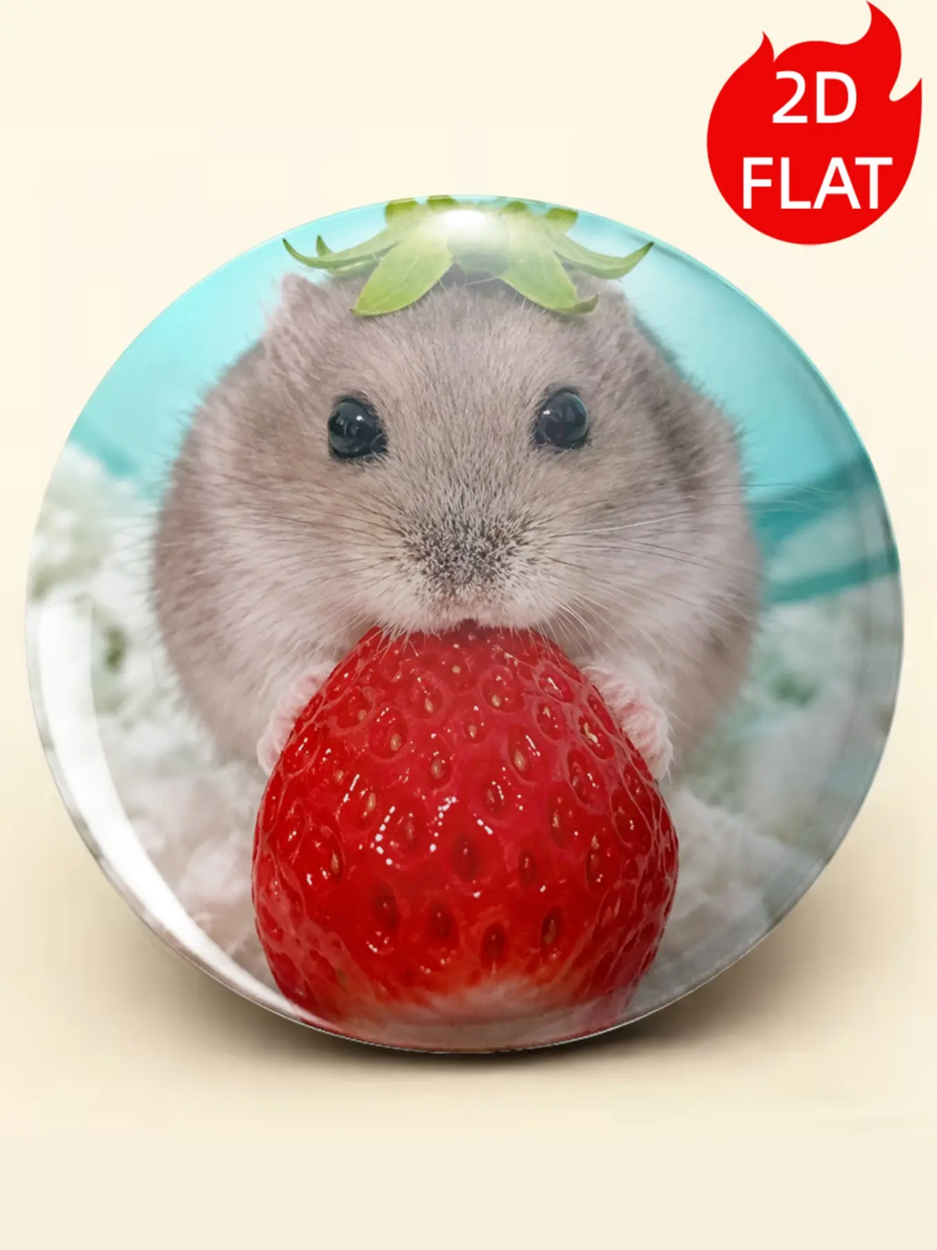 1PC Cute Hamster Eating Strawberry Brooch Pin, 2D Flat Animal Graphic Badge Pin for Jeans Clothes Backpack Hat Decoration, Kawaii Cartoon Style Accessory Gift for Christmas Halloween Thanksgiving Valentine's Day Party Events