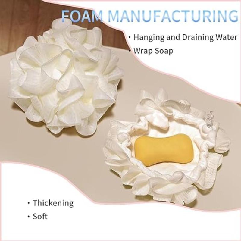 Two-In-One Soap Wrapped Bath Ball, Dual-Sided Use, Rich Lather, Unisex Exfoliating Tool, Travel-Friendly Bathroom Accessory