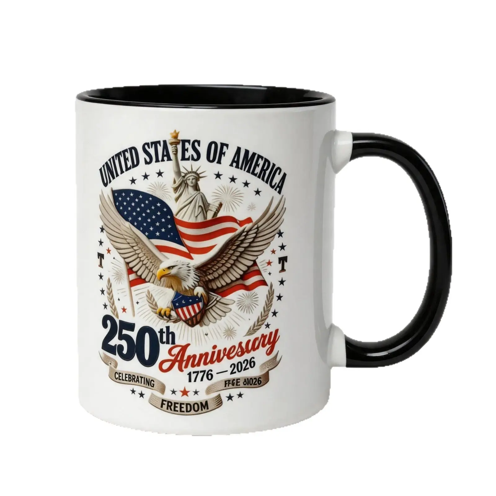 American Style Ceramic Porcelain Cup - Single Mug for Daily Office Use, Creative Anniversary Souvenir Gift Drinking Cup