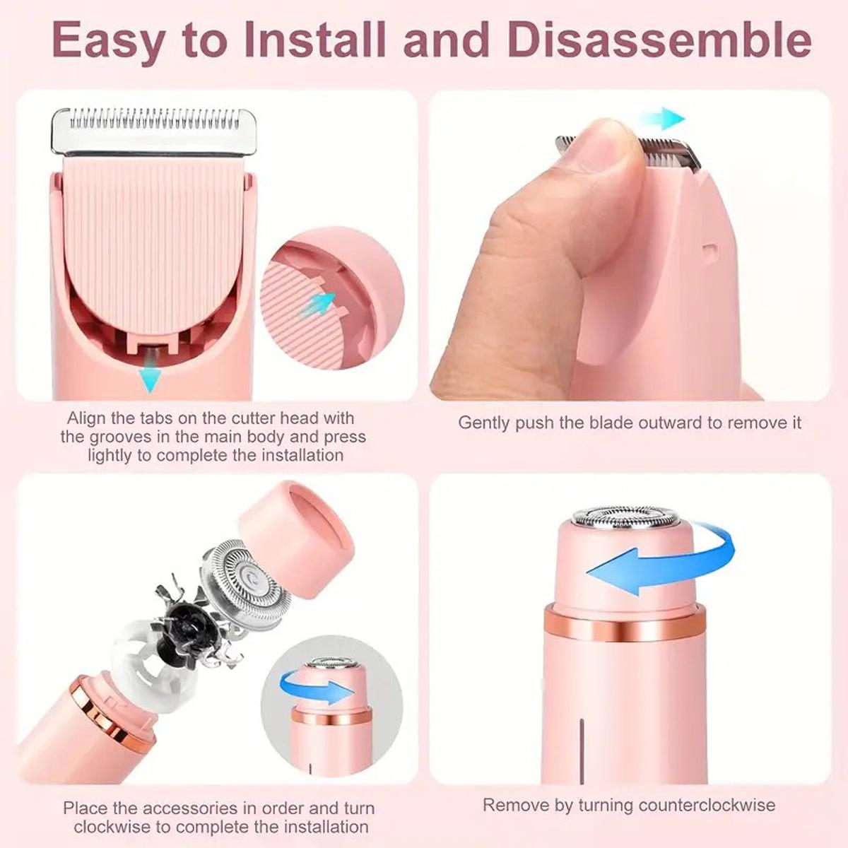 Womens Shaver, Dual Head Shaver Women, Electric 2 in 1 Lady Razor,Electric Hair Trimmer for Women Dual Head Shaver,Electric Bikini Trimmer for Women, Hair Remover, for Facial Face Lip Chin Underarm Legs, mothersdaygift Womens Shaver, Dual Head Shaver Women, Electric 2 in 1 Lady Razor,Electric Hair Trimmer for Women Dual Head Shaver,Electric Bikini Trimmer for Women, Hair Remover, for Facial Face Lip Chin Underarm Legs, mothersdaygift