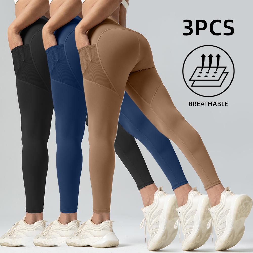 Women's High Waist Solid Side Pocket Shaping Training Leggings.,Air-Butter 3.0 Fabric,Tummy Control,High Stretch UltraSculpt Leggings,  Butt Lifting Yoga Legging,Spring Outfits 2025
