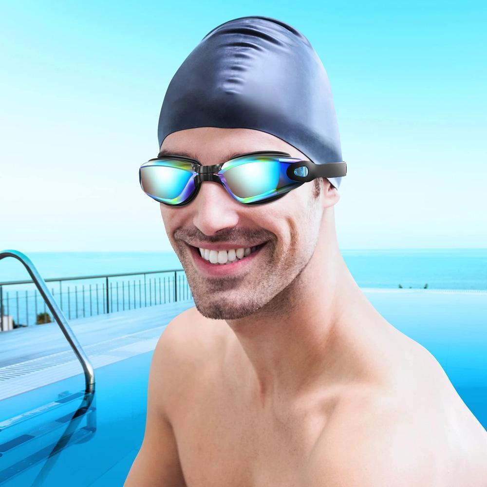 Unisex Tinted Lenses Sports Pool Goggles for Adults - Professional Fogless, 100% UV Protective, Leakproof Swimming Glasses, Anti-Fog Coating, Fashion Accessory for Pool Use