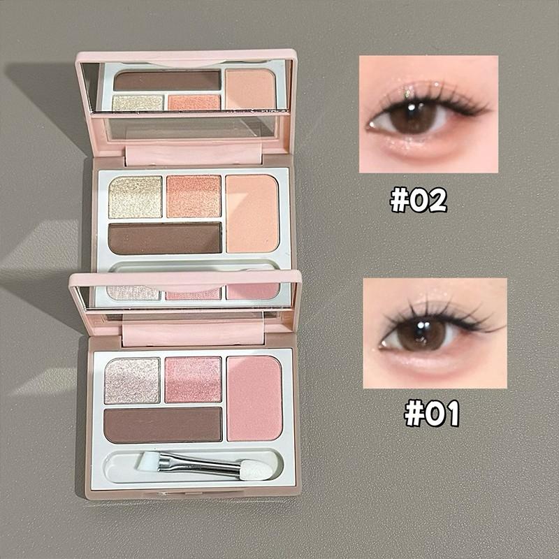 Aegyosal Four-Color Eyeshadow Palette, Mixable Pigments for All Skin Tones, Natural Contour & Brightening, Daily Makeup Essential