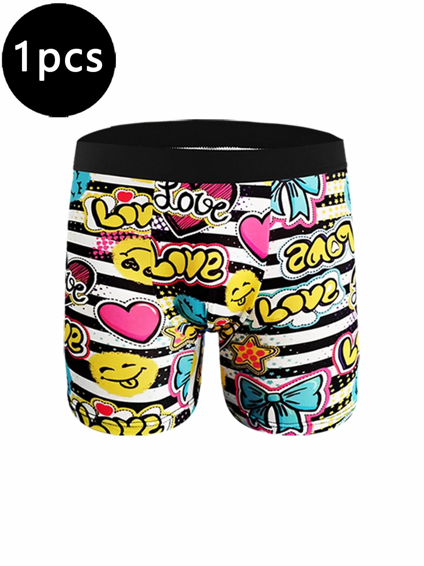 Men's trendy graffiti boxer briefs, soft and highly elastic, combining both comfort and stylish appearance