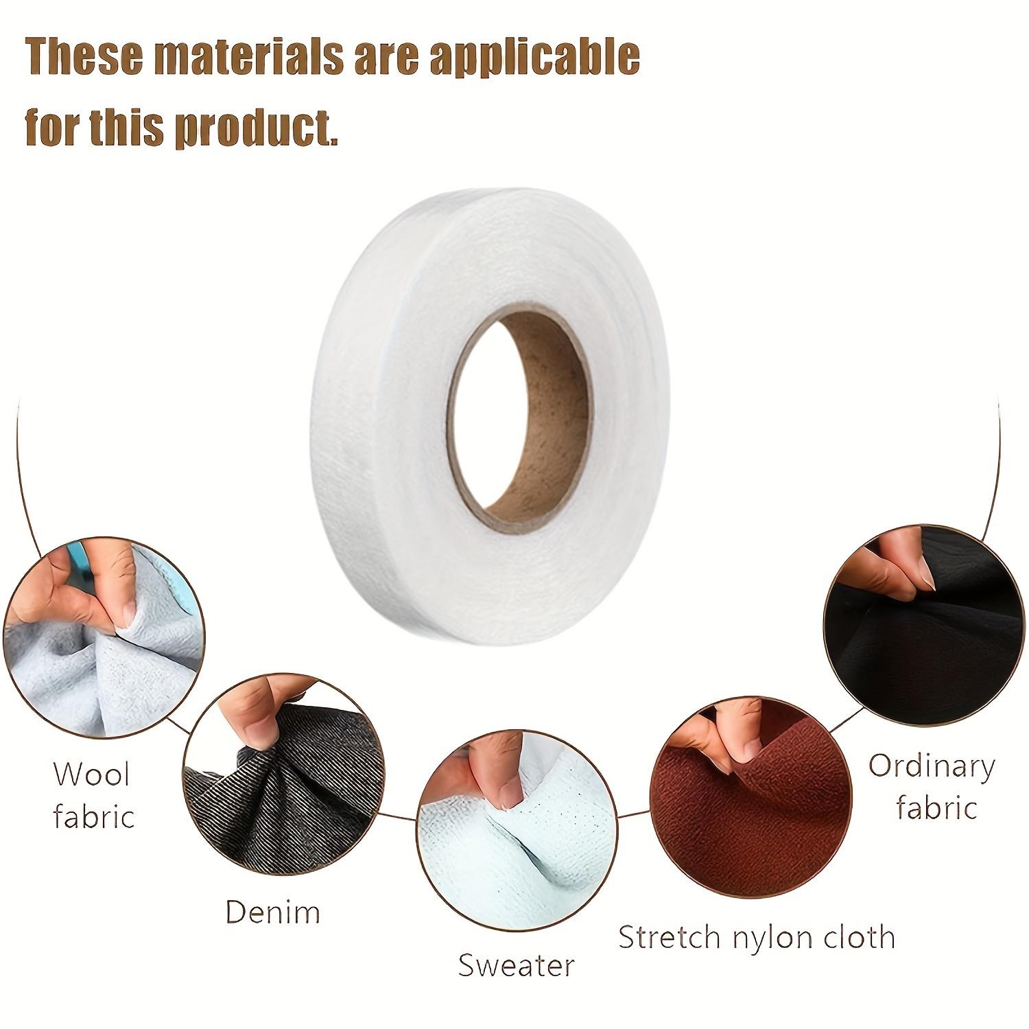 1 Roll 50m Iron-On Hemming Tape, Double-Sided Fusible Interfacing, Heat Fabric Fusible Bonding Web, Adhesive Cloth Tape, Perfect for Crafting & Sewing