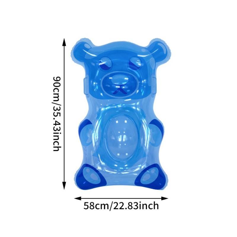 1pc Creative Jelly Bear Kids Water Board, Portable Handle Transparent Inflatable Surfboard, Fun Beach Toy for Children, Easy to Carry